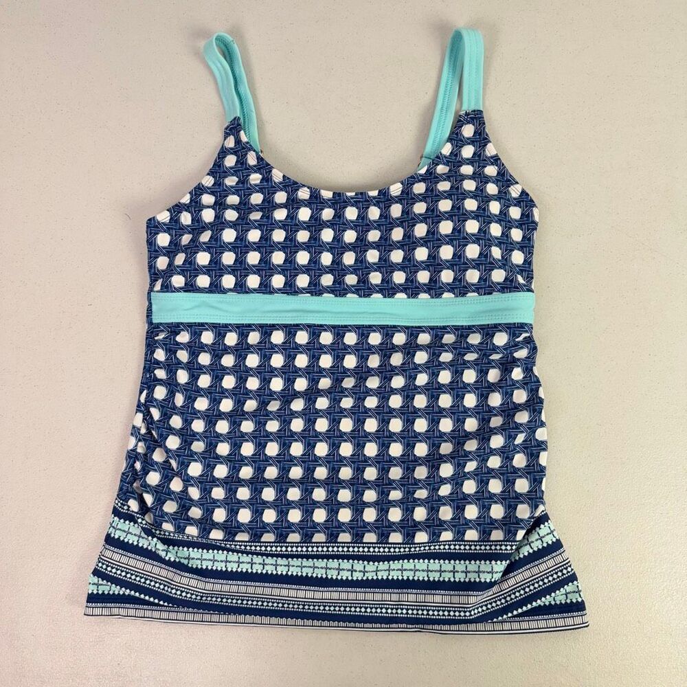 Talbots Cabana Life Blue Small Tankini Swim Top
